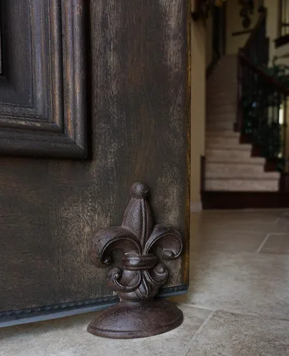 Miniatura 3 de Lulu Decor, Tope de puerta de hierro fundido, 2 libras, tapón de puerta marrón antiguo (juego de 2)