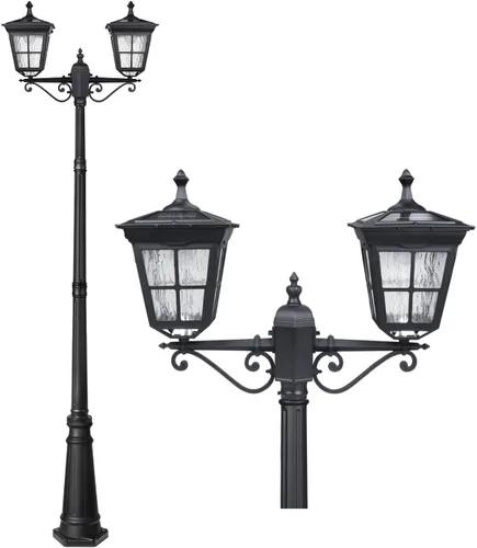 Miniatura 7 de ST4311AC - Lámpara de poste solar brillante para exteriores del atardecer al amanecer, funciona con energía solar para patio, jardín, terraza