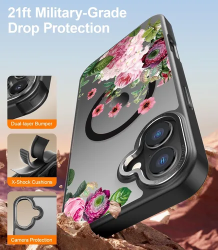 Miniatura 602 de Goodon para iPhone 15 Pro Max con protector de pantalla de privacidad, compatible con Magsafe, funda translúcida mate a prueba de golpes - Linda