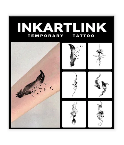 Miniatura 10 de INKARTLINK 6 hojas de tatuajes temporales, tatuajes semipermanentes, tatuajes falsos, 1-2 semanas de tatuaje, para mujeres maduras y elegantes