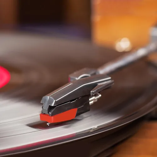 Miniatura 7 de Paquete de 2 agujas para tocadiscos, repuesto rojo para tocadiscos Crosley, Victrola, vinilo, fonógrafo ION