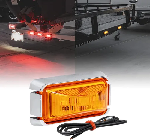 Miniatura 27 de TRUE MODS 2 piezas 2.5" Luz LED roja para remolque con bisel negro [DOT FMVSS 108] [SAE P2PC] [montaje superficial] [impermeable IP67] luces de Rojo