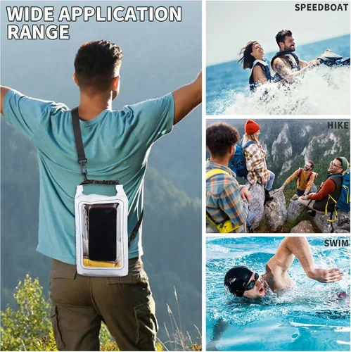 Miniatura 7 de Bolsa impermeable IP68 de 2L - Bolsa impermeable para piscina con tapa enrollable, bolsas secas impermeables para kayak - con funda para teléfono