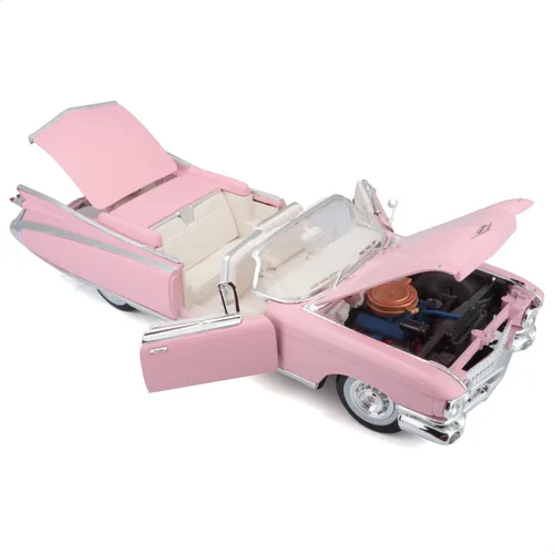 Miniatura 2 de 1959 Cadillac Eldorado Biarritz Convertible, Rosa - Maisto Premiere 36813-Modelo de coche de juguete de metal fundido a escala 1/18 por Maisto