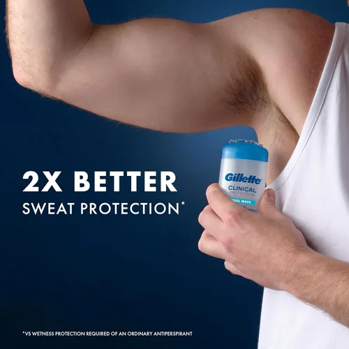 Miniatura 5 de Gillette Antitranspirante clínico y desodorante para hombres, resistencia clínica 72 horas, protección contra el sudor y el olor, frescura de larga
