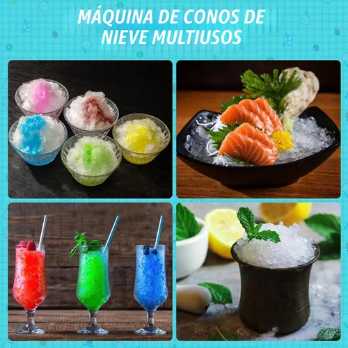 Miniatura 5 de VALONDINO Máquina de Cono de Nieve y Hielo Afeitado, Trituradora de Hielo Comercial 500LB/H, Máquina de Hielo Afeitado Esponjoso, 300W, Trituradora