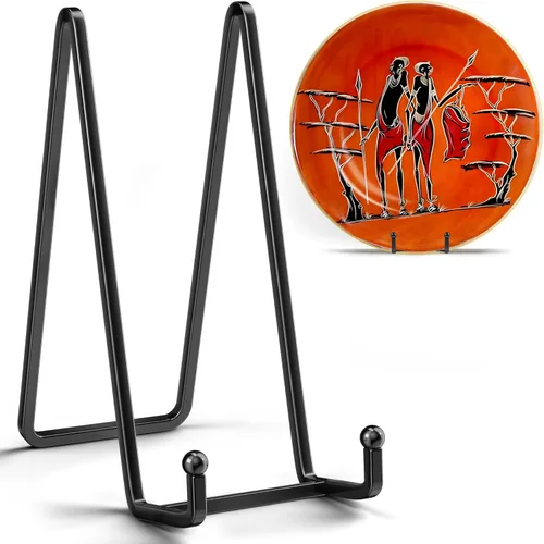 IPAME Soportes para platos grandes de 10 pulgadas para exhibición - Soporte de exhibición de metal para platos + Caballetes pequeños soporte para
