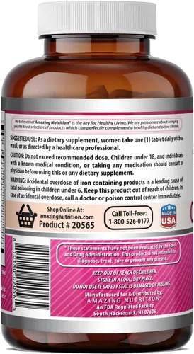 Miniatura 4 de Amazing Formulas One Multivitamínico para mujer, a base de alimentos, 150 tabletas, suministro para 5 meses, mezcla completa de 40 suplementos