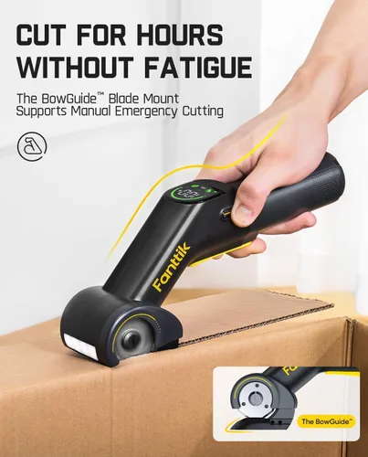 Miniatura 5 de Fanttik C10 Pro BowGuide - Cortador eléctrico de cartón, tijeras inalámbricas con pantalla LED, 2 velocidades ajustables, potente cortador de caja