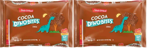 Malt-O-Meal Cocoa Dyno Bites® sin gluten para niños, cereal para el desayuno tamaño familiar en bolsa a granel, 25 onzas - 1 unidad (paquete de 2)