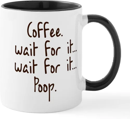 Miniatura 25 de CafePress Time To Poop Mugs Taza de café de cerámica de 11 oz (11.0 fl oz)