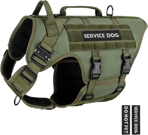 Miniatura 30 de Arnés táctico para perros - PETNANNY Chaleco para perro de servicio para perros grandes Cobertura corporal completa en arnés para perros de Rosa