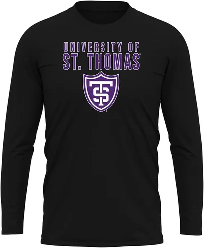 Miniatura 58 de Camisa deportiva de manga larga oficial de la NCAA Collegiate para hombre, colección negra con logotipo primario