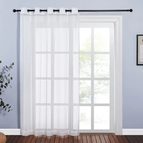 Miniatura 26 de NICETOWN Cortina transparente para puerta de patio, cortina vertical de gasa, panel de cortina extra ancho para puerta corrediza de vidrio