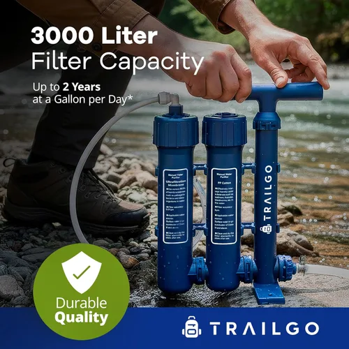 Miniatura 4 de Filtro de agua profesional para camping y senderismo - Sistema de filtro de agua portátil, bomba de mano purificador de agua de supervivencia