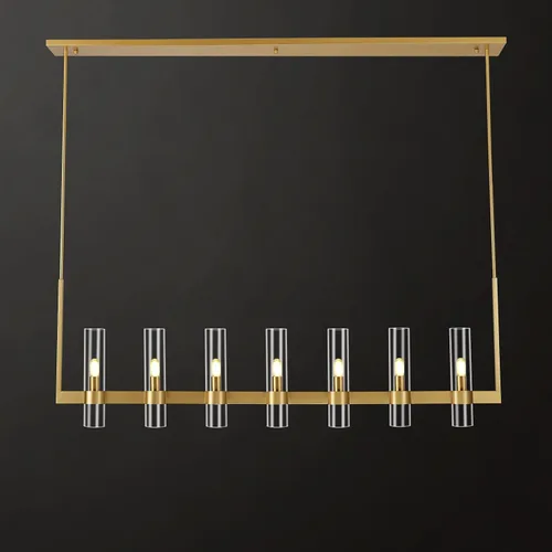 Miniatura 16 de Candelabro de 12 Luces de Latón Redondo 36" Candelabros de Rueda de Vagón de 91 cm para Fijo de Iluminación de Comedor Tubo de Vidrio Transparente
