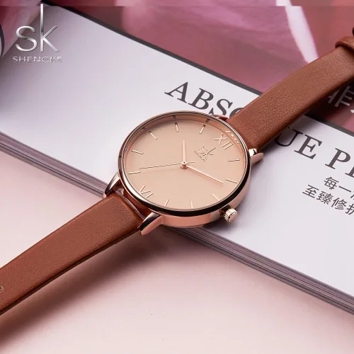 Miniatura 4 de SHENGKE Creative Simplicity Women Watch Genuine Leather Elegant Women Watches Ladies Business Wristwatch