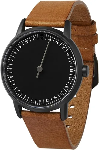 Miniatura 2 de slow Redondo 07 - Cuero marrón, caja negra, esfera negra, Negro -, Moderno