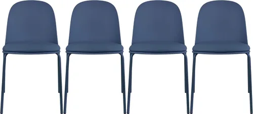 Miniatura 13 de 2xhome Silla de comedor moderna apilable sin brazos Asiento de plástico con patas de metal Uso en interiores o exteriores Patio de cocina