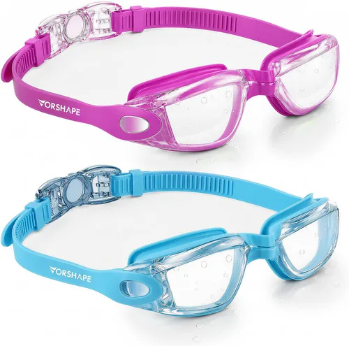 Miniatura 11 de Gafas de natación: paquete de 2 gafas de natación antivaho, sin fugas, protección UV, para adultos, hombres, mujeres, jóvenes Azul & blanco