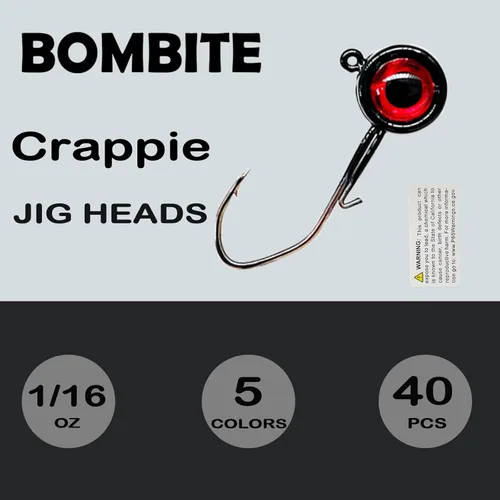 Miniatura 4 de Paquete de 40 Cabezas de Jig para Crappie, Jigs de Crappie Cabezas de Jig de Pesca Anzuelo Señuelo Cabezas de Jigs de Pesca para Pesca de Lubina