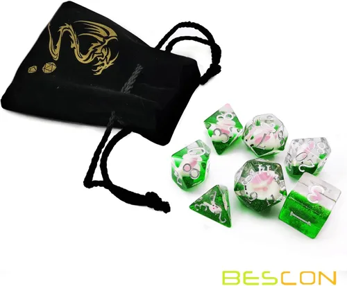 Miniatura 6 de Bescon - Juego de dados de gran tamaño para animales DND, juego de dados gigantes poliédricos de conejo de 7 piezas, dados de gran
