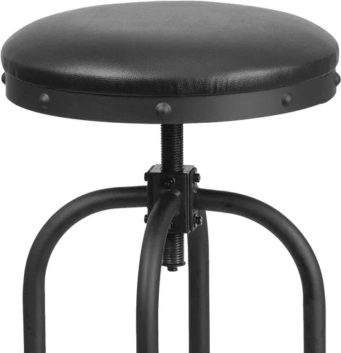 Miniatura 5 de Flash Furniture Carrington Taburete de bar de 30 pulgadas con asiento giratorio LeatherSoft negro