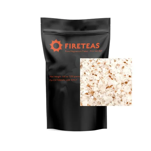 FIRETEAS - Terapia de baño de escamas de magnesio puro, sal rosa del Himalaya, remojo natural para relajación y sueño,