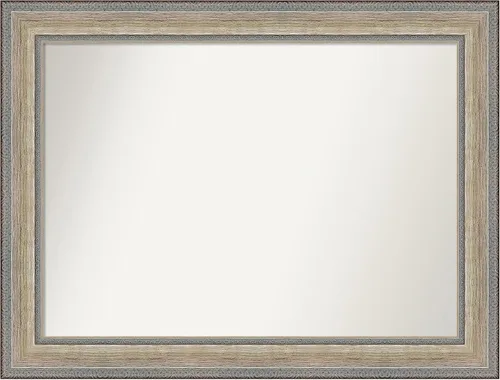Miniatura 302 de Amanti Art Espejo de baño plateado para sobre fregadero, 28 x 47 pulgadas, espejo rectangular de plata imperial, marco de madera tradicional de gran