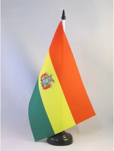 Miniatura 13 de Bandera de mesa de Anguila de 4 x 6 pulgadas, bandera de escritorio británica de Anguila, 5.9 x 3.9 in, palo y base de plástico negro AZ FLAG