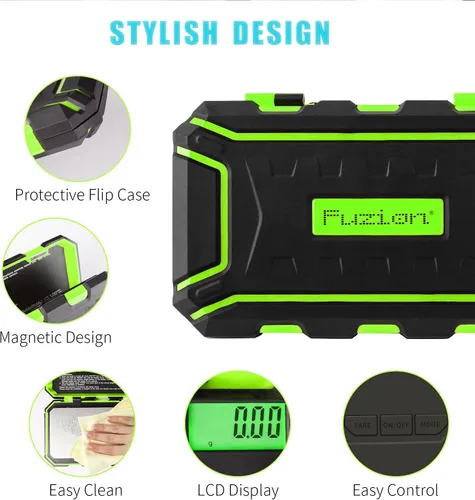 Miniatura 3 de Báscula de bolsillo de gramos Fuzion, báscula digital para joyería de 500 g x 0.01 g, báscula mini de 6 modos de conversión con pantalla LCD, tara