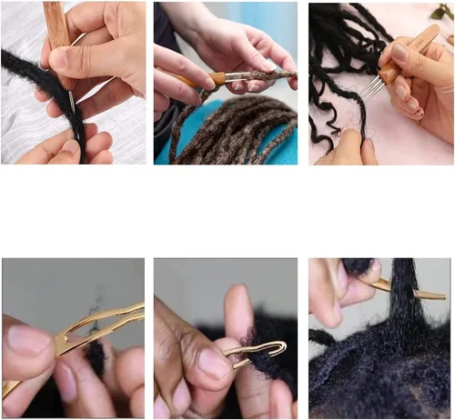 Miniatura 4 de Juego de 4 ganchos de ganchillo para rastas, aguja de rastas, herramienta de ganchillo para rastas, aguja de tejer, aguja de ganchillo para rastas