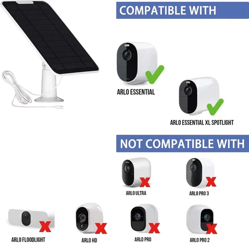 Miniatura 4 de Panel solar mejorado de 5 V 6 W para cámara de seguridad, compatible con Eufycam 2C/2C Pro/2/2 Pro/E20/E40/E, fuente de alimentación continua con 3