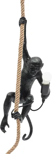 Miniatura 3 de TFCFL Vintage Monkey Pendant Light Chandelier Resin Hemp Rope Industrial Edison Ceiling Pendant Lamp Fixture, E26 Hanging Lamp Fixture for Indoor