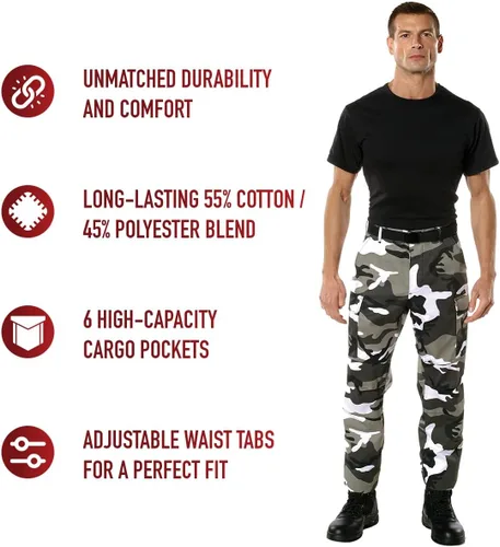 Miniatura 9 de Rothco - Pantalones tácticos de camuflaje estilo uniforme militar BDU, tipo cargo