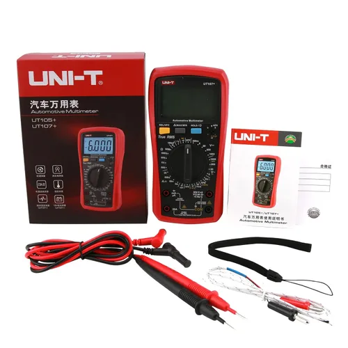 Miniatura 9 de UNI-T Multímetro digital UT107+, mini probador de voltaje de bolsillo, voltaje y corriente CA/CC, resistencia, continuidad, prueba de diodos