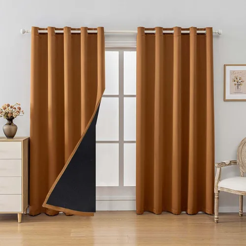 Miniatura 44 de Anytime Juego de 2 paneles de cortinas 100% opacas, con aislamiento térmico para dormitorio, paneles de sombreado completo