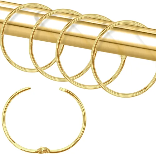 Miniatura 10 de Anillos de ganchos para cortina de ducha, 12 ganchos de ducha de metal inoxidables para cortina de ducha, anillos de ducha redondos para cortina