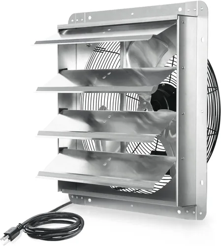 KEN BROWN Ventilador de obturación de 18 pulgadas, ventilador de ventilación montado en la pared de alta velocidad de 2450CFM con cable de