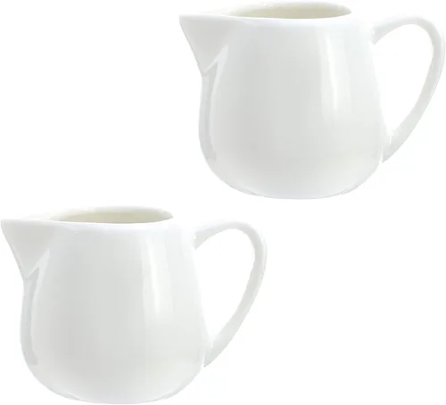 Miniatura 3 de CHOOLD 2 piezas Mini crema de cerámica con asa, jarra de crema de leche de café, color rojo, 1.5 oz