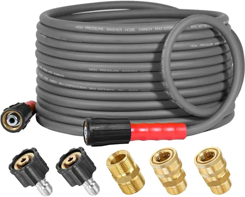 Miniatura 11 de YAMATIC Manguera de lavado a presión de 3600PSI para lavadora eléctrica de 25 pies x 1/4 pulgadas, resistente a las torceduras, manguera de repuesto