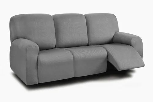 Miniatura 50 de ULTICOR Fundas para Sofá Reclinable de 8 Piezas, Fundas Elásticas de Hilo Teñido para Sofá Reclinable de 3 Cojines, Fundas Deslizables para Sofá