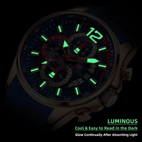 Miniatura 4 de MF MINI FOCUS Men Watch Casual Fashion Wrist Watches (Chronograph/Waterproof/Luminous/Calendar) Silicon Band Quartz Watches for Men (Black2)