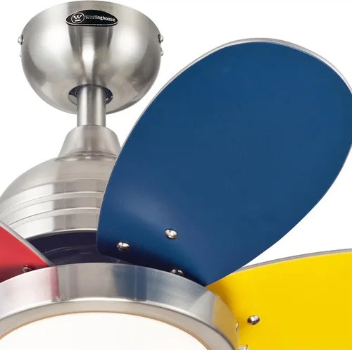 Miniatura 4 de Westinghouse Lighting 7223600 Roundabout - Ventilador de techo para interiores con luz, 30 pulgadas, níquel cepillado