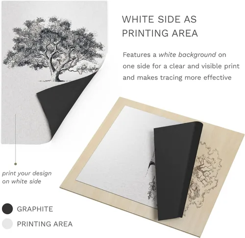 Miniatura 8 de MyArtscape Art Supplies - Papel de transferencia de grafito de calidad para artistas, 9 x 13 pulgadas, 25 hojas, papel de carbono encerado, con bloc
