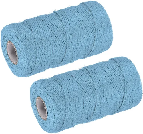 MECCANIXITY Cordel de jardín de 328 pies, cuerda de yute para manualidades de 0.079 pulgadas, para obras de arte, manualidades, envoltura de Azul