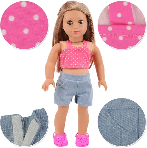 Miniatura 3 de Ecore Fun 10 Sets Ropa de Muñeca Americana de 18 Pulgadas - 18 piezas de Ropa de Muñeca, Trajes de Muñeca, Vestidos, Trajes de Baño, Monos, Mallas