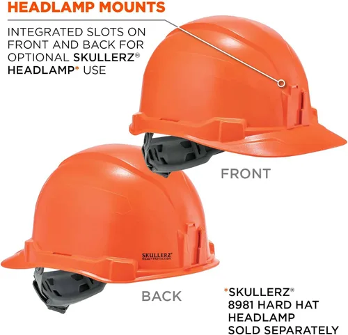 Miniatura 2 de Casco duro, estilo gorra, suspensión de trinquete, clase E, Ergodyne Skullerz 8970, naranja, mediano