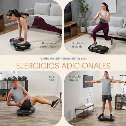 Miniatura 9 de LifePro Máquina de Ejercicio con Placa de Vibración - Plataforma de Fitness de Vibración para Entrenamiento de Cuerpo Completo con Bandas Elásticas