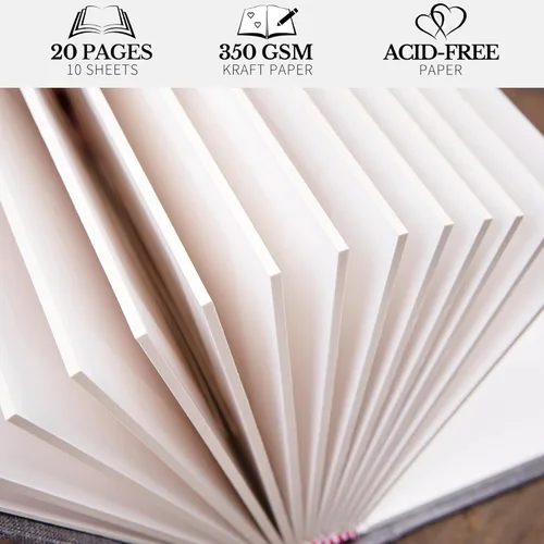 Miniatura 5 de Álbum de fotos Pssoss 8x10 con espacio para escribir, cubierta de lino, álbum de fotos 8x10, libro de fotos con capacidad para 20 fotos, ideal